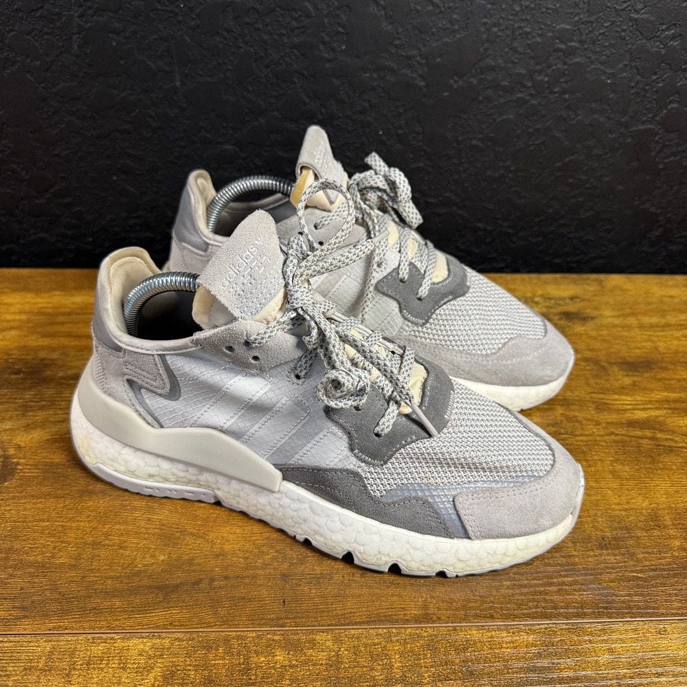 Adidas Nite Jogger DA8692 Grey Suede Mesh Boost Sneakers Womens 8.5 US 40 2/3 EU